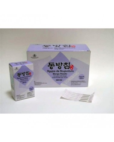 Agujas De Acupuntura Donbang Coreanas  Mango Rizado Envase Individual 0.20 x 15mm (medio cun)