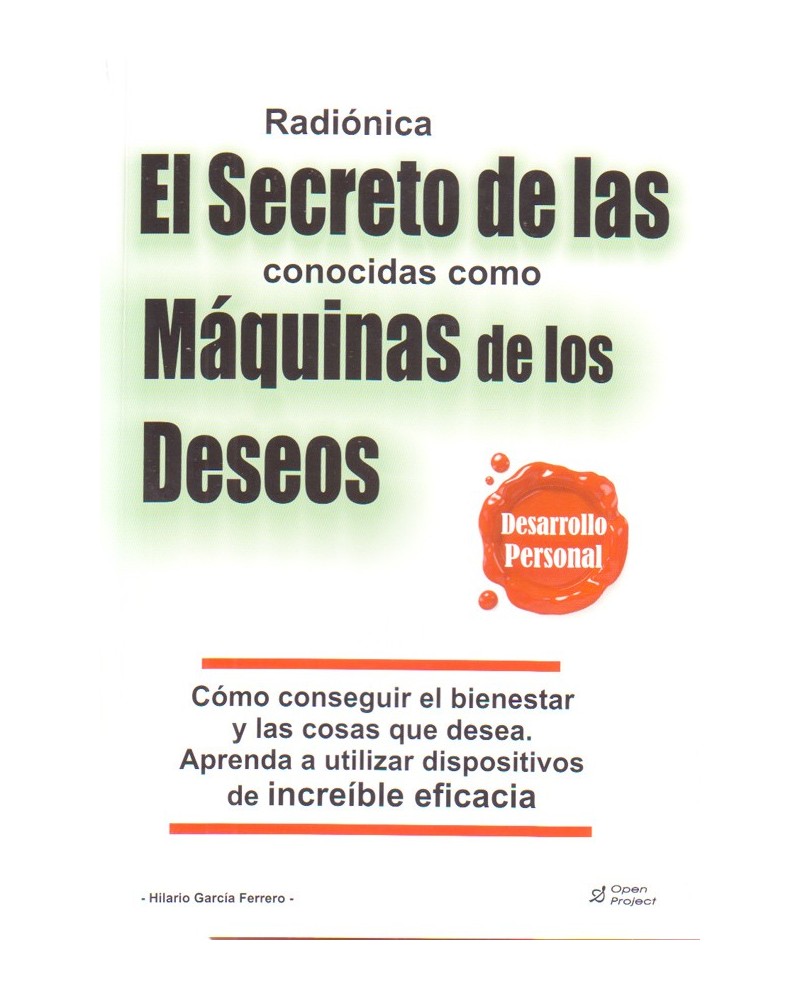 portada Radiónica. El secreto de las conocidas como máquinas de los deseos. Por Hilario García Ferrero. ISBN: 9788495292551