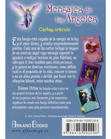 Mensajes de tus ángeles - Cartas oráculo, por Doreen Virtue,  Editorial: Arkano Books